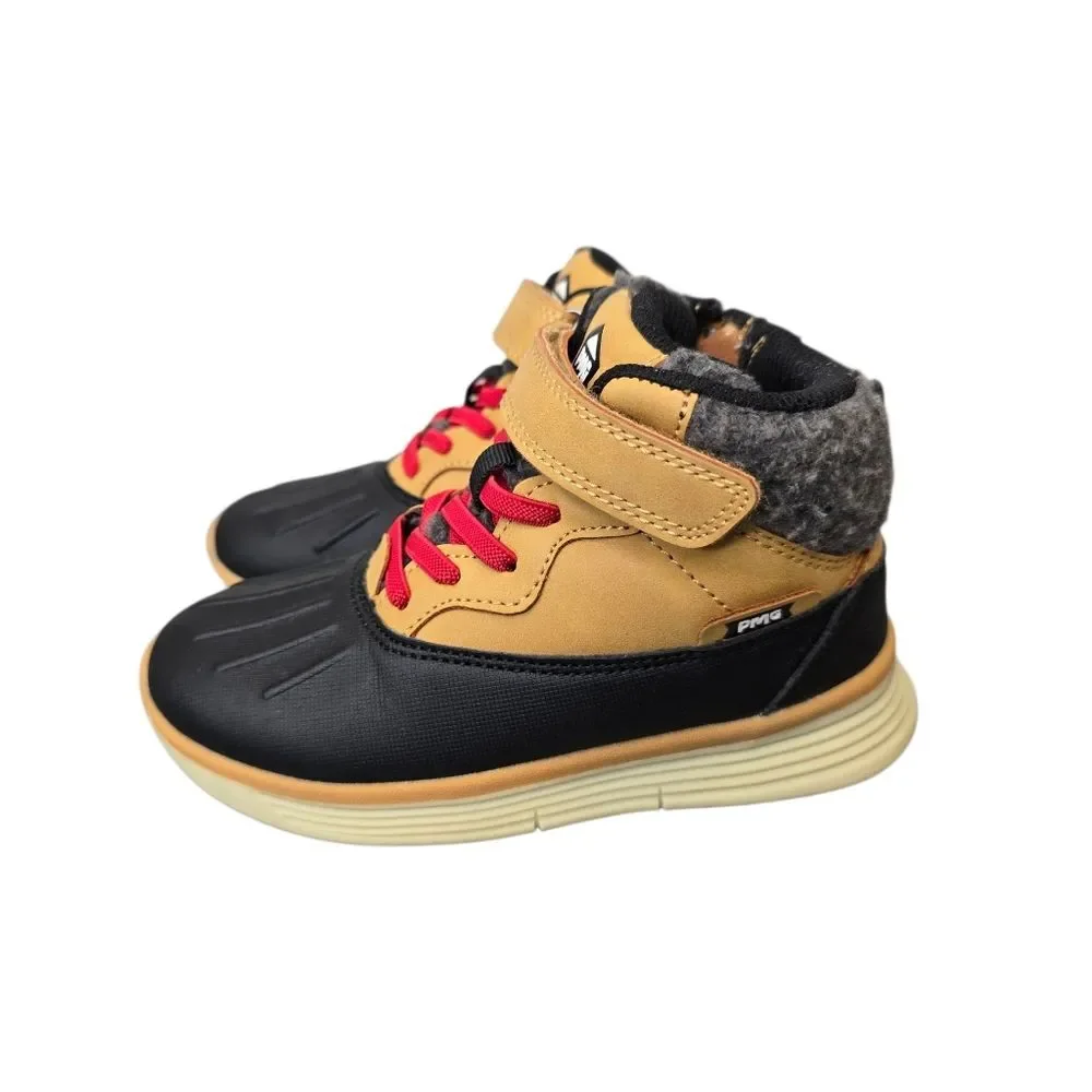 Primigi Kids Size 28 (US 11) Tan & Black with Red Laces Waterproof Winter Boots